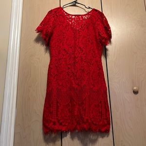 Beautiful red lace dress. Wore it for my college graduation!!